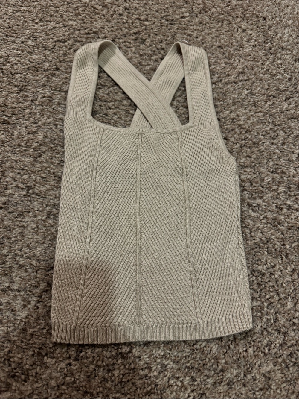 Abercrombie Sleeveless Knit Tank Top - Cream